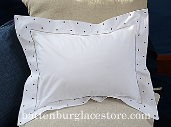 Pillow Sham 12x16 Swiss Polka. Brown color dot. 12x16 pillow - Click Image to Close